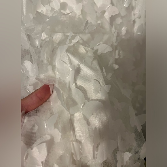 LULUS WHITE LACE-UP CORSET BODICE BUTTERFLY MIDI DRESS - Picture 3 of 8